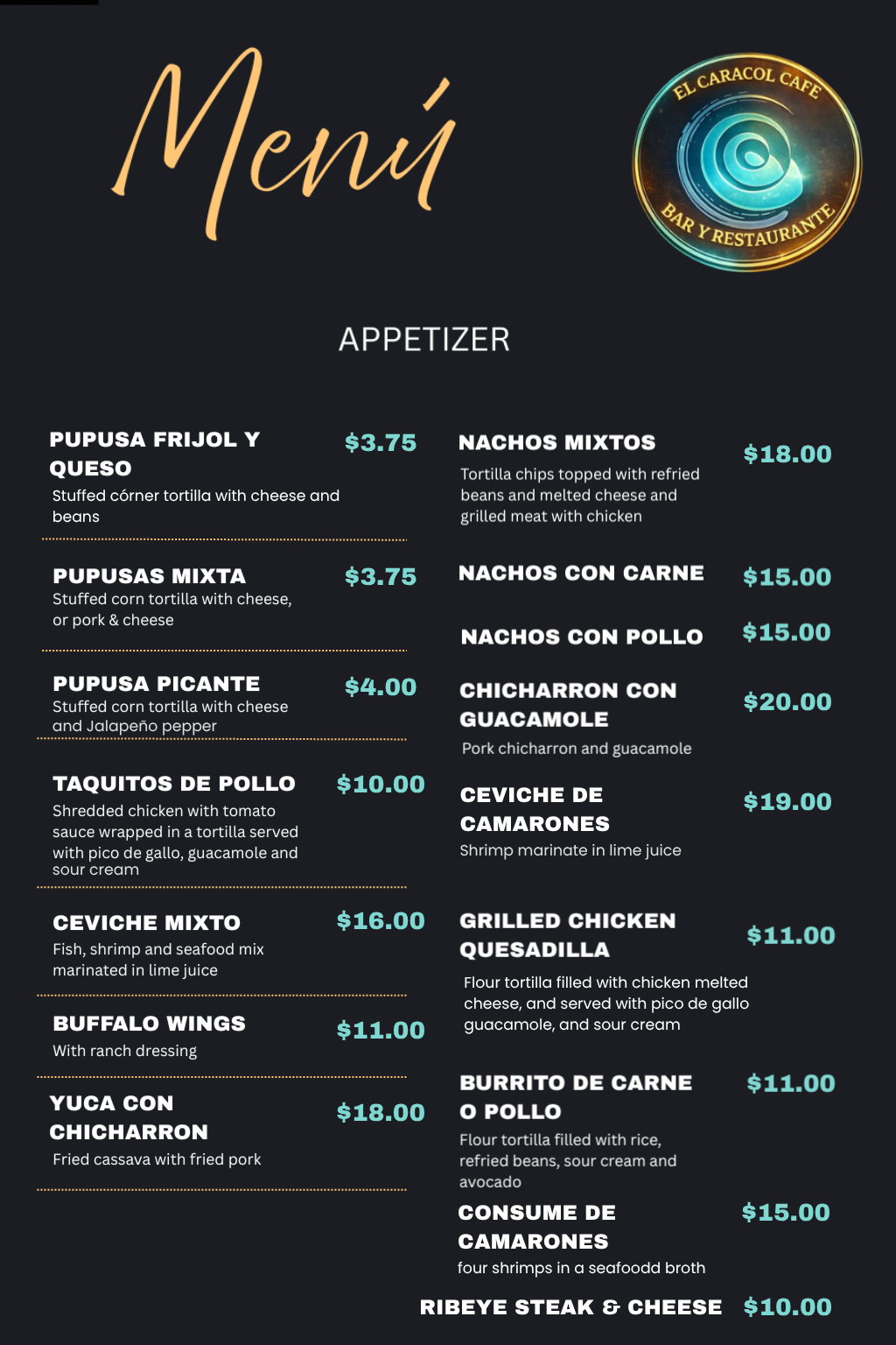 Menu 1 Appetizer