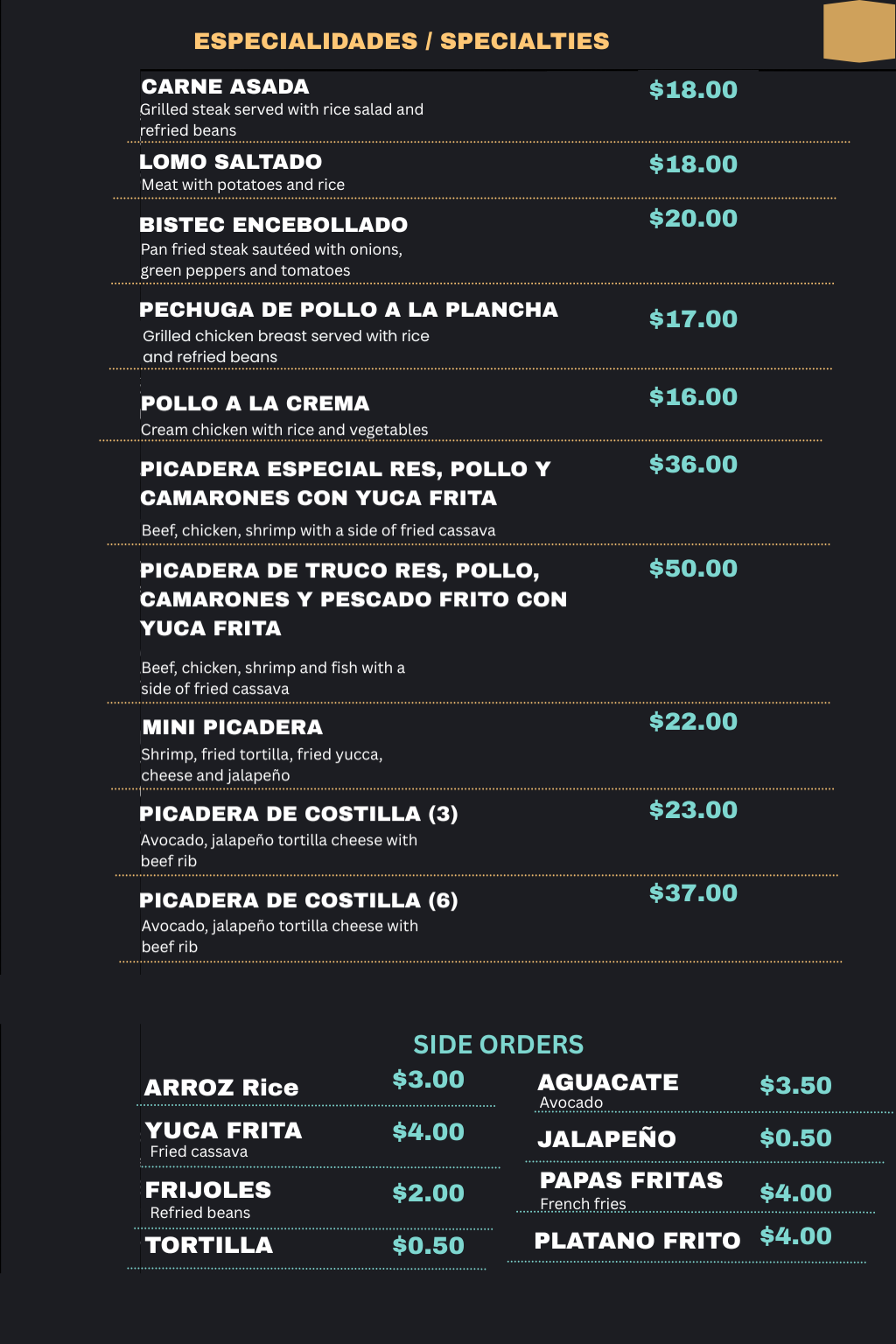 Menu 3 Specialties